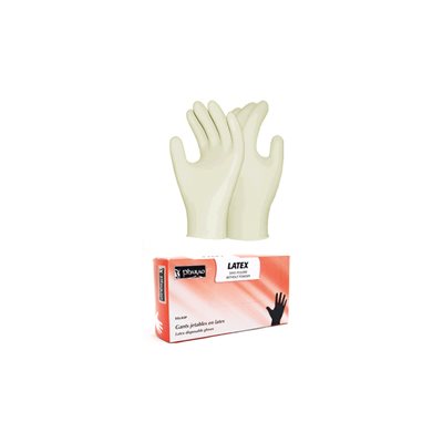Latex gloves powder free medium 100 / box