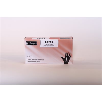 Latex gloves powder free large 100 / box
